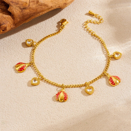 Détails du Bracelet Coccinelle Cœurs Précieux