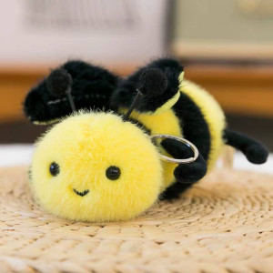 Magnifique Porte-Clés Abeille en Peluche Petite Butineuse