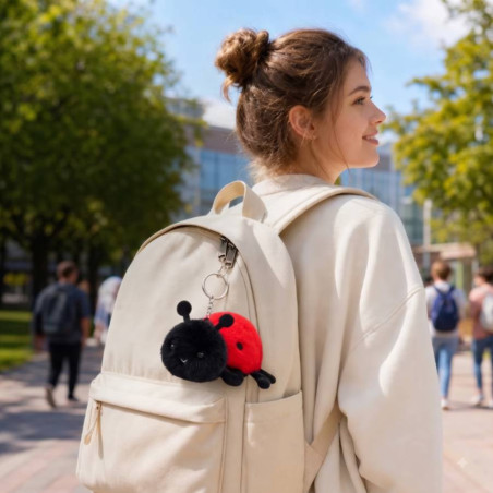 Porte-Clés Coccinelle en Peluche « Petite Porte-Bonheur »