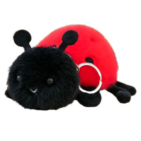 Détails Porte-Clés Coccinelle en Peluche « Petite Porte-Bonheur »
