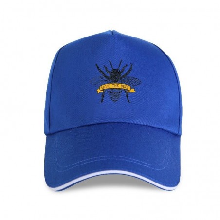 Casquette Abeille Apilculteur inscription Sauvons les abeilles bleu