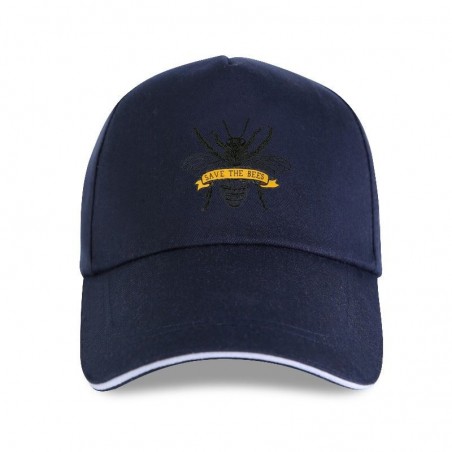 Casquette Abeille Apilculteur inscription Sauvons les abeilles bleu marine