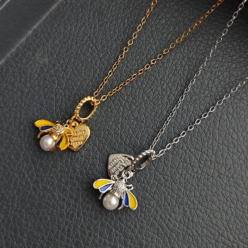 Collier Abeille Perle de Miel - 2 couleurs au choix !