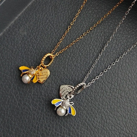 Collier Abeille Perle de Miel - 2 couleurs au choix !