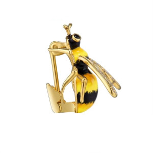 Vue Laterale Broche Abeille Éclat de Miel