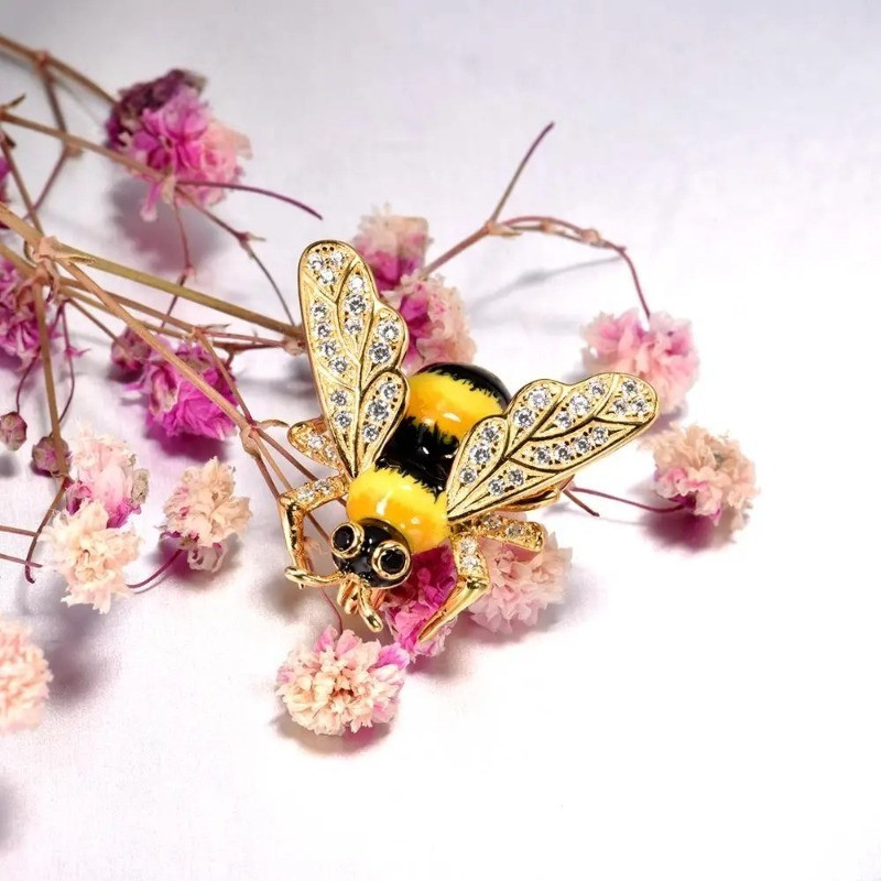 Broche Abeille Éclat de Miel