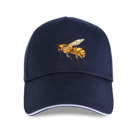Casquette Abeille avec détails Anatomie de l'abeille bleu marine