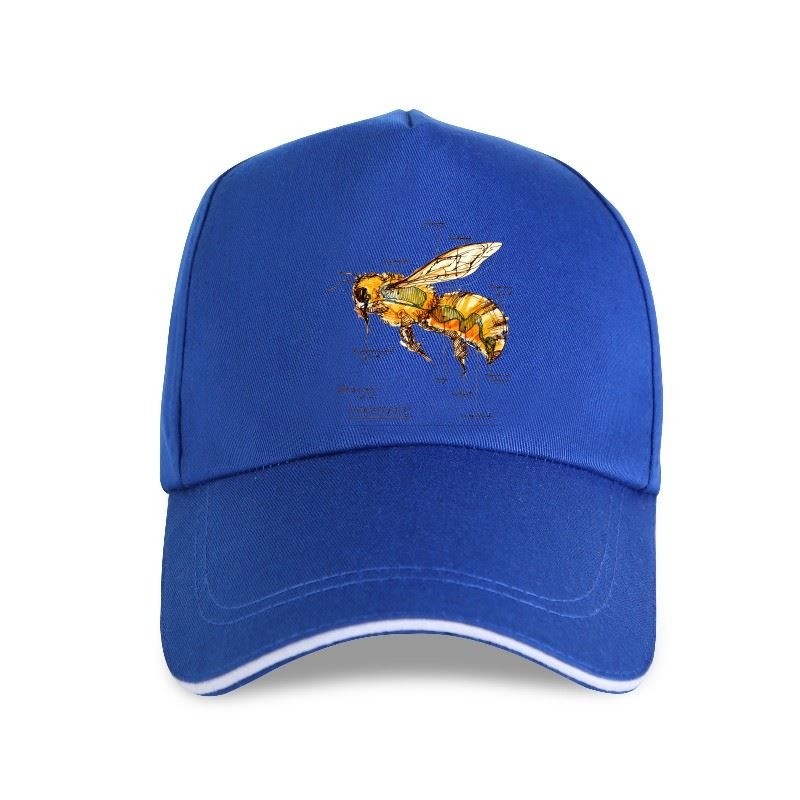 Casquette Abeille avec détails Anatomie de l'abeille bleu