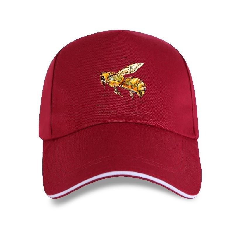 Casquette Abeille avec détails Anatomie de l'abeille burgundy