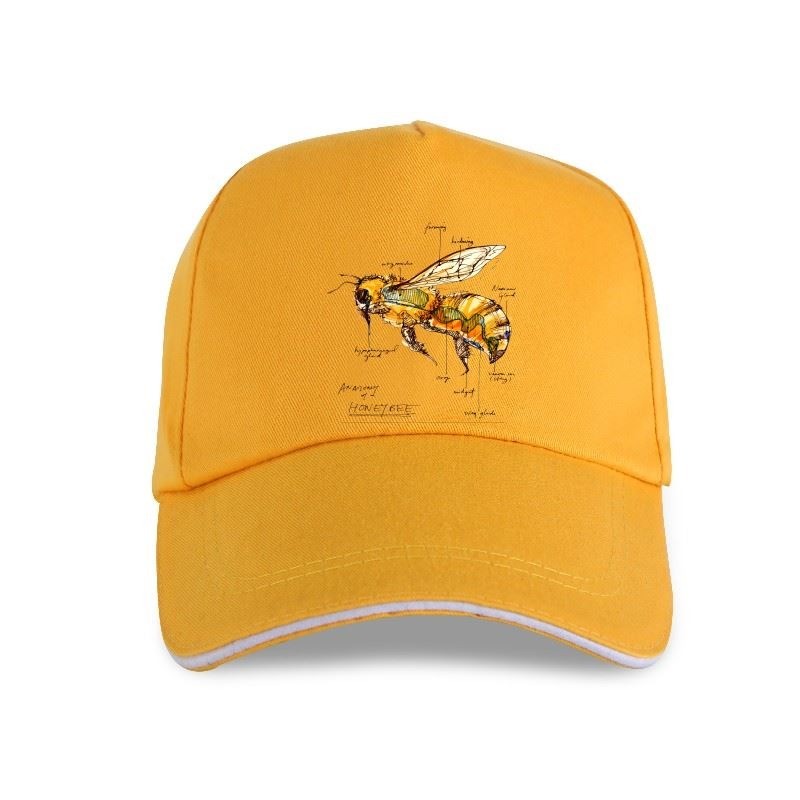 Casquette Abeille avec détails Anatomie de l'abeille jaune