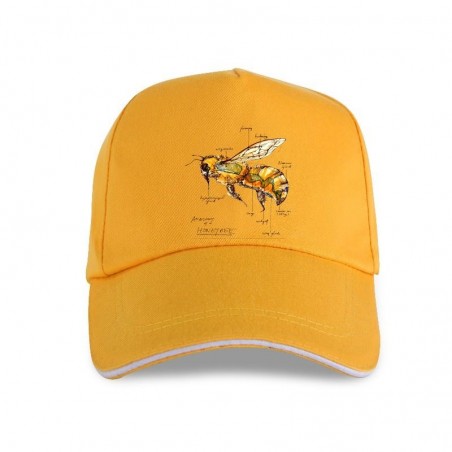 Casquette Abeille avec détails Anatomie de l'abeille jaune
