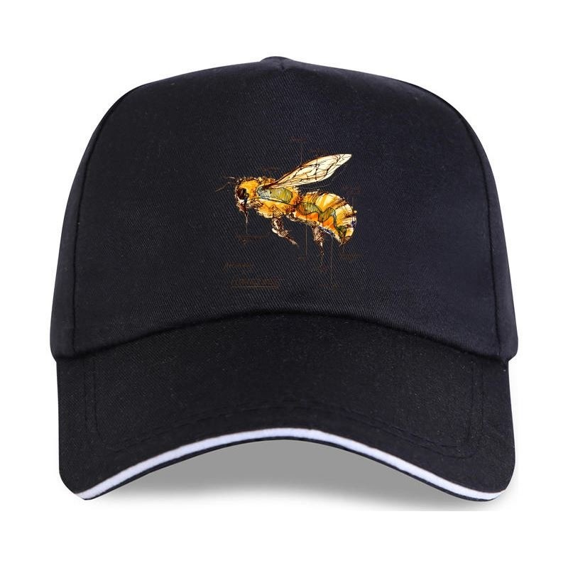 Casquette Abeille avec détails Anatomie de l'abeille noir