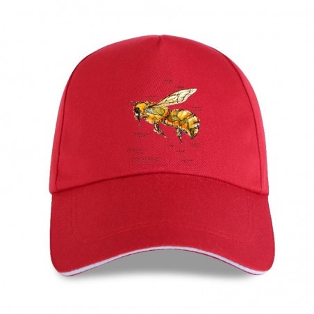 Casquette Abeille avec détails Anatomie de l'abeille rouge