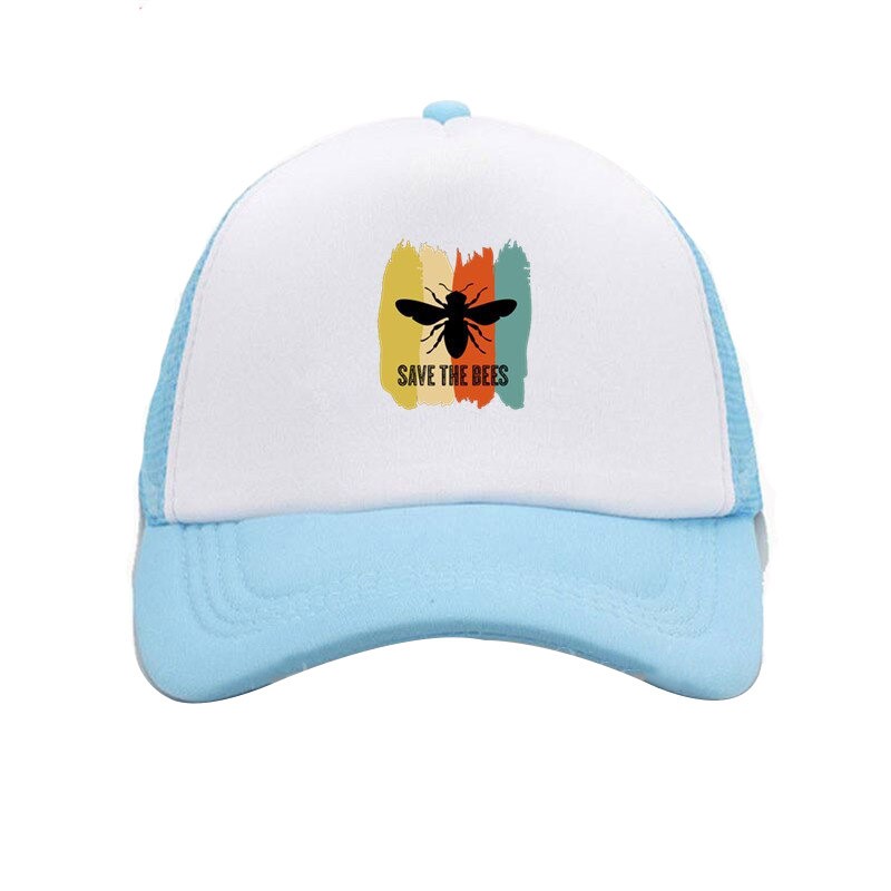 Casquette Abeille Apilculteur Save the Bees Savons les abeilles bleu clair