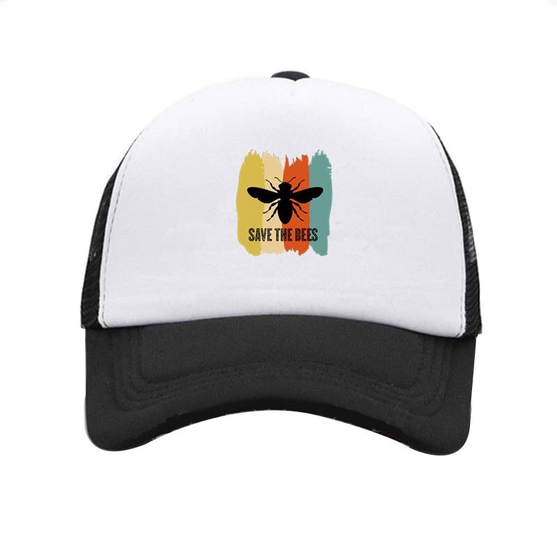 Casquette Abeille Apilculteur Save the Bees Savons les abeilles noir