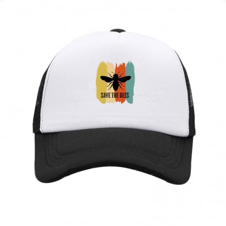Casquette Abeille Apilculteur Save the Bees Savons les abeilles noir