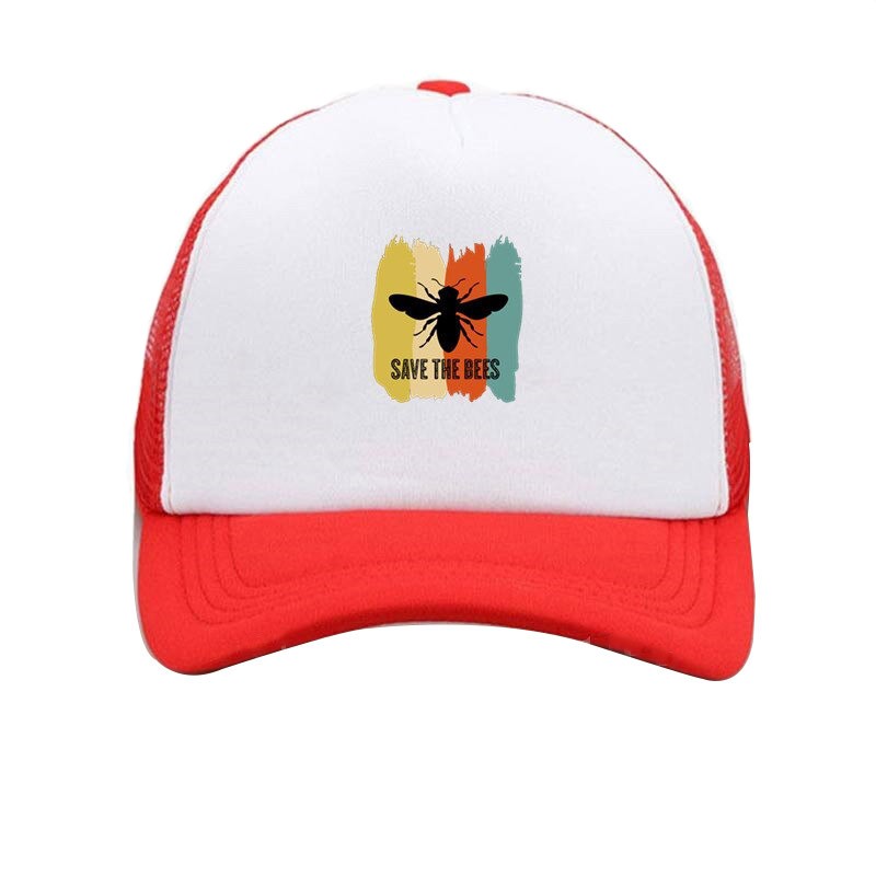 Casquette Abeille Apilculteur Save the Bees Savons les abeilles rouge