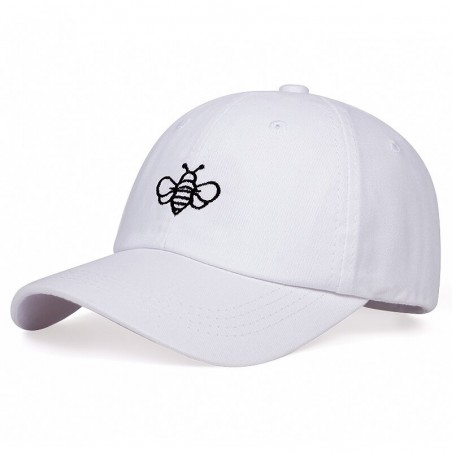 Casquette Abeille avec abeille brodée couleur blanc