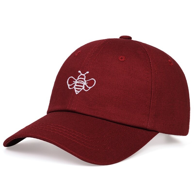 Casquette Abeille avec abeille brodée couleur burgundy