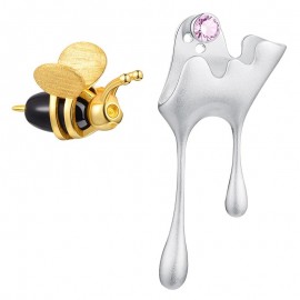 Boucles d'oreilles abeilles goutte miel argent Sterling 925 couleur argent