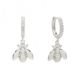 Boucles d'oreilles abeille en argent Sterling 925 avec boucles en Zircon couleur argent