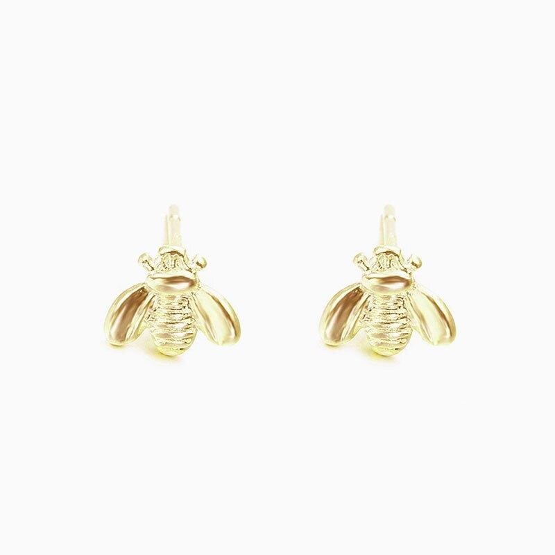 Boucles d'oreilles abeille Rose plaquée or