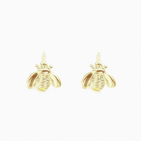 Boucles d'oreilles abeille Rose plaquée or