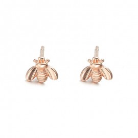 Boucles d'oreilles abeille Rose plaquée or rose