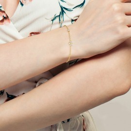 Bracelets abeille très fin et discret en argent 925 modèle or porté