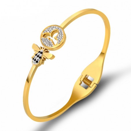 Bracelet abeille créateur en acier inoxydable - En or, argent ou or rose !