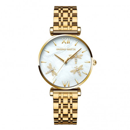 Montre à Quartz pour femme bracelet doré