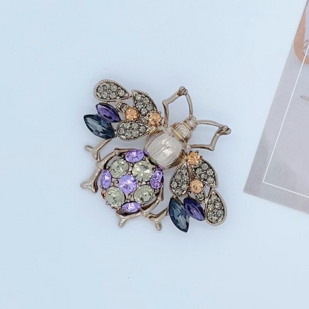 Grande Broche Abeille incrustée de strass - 3 couleurs au choix !