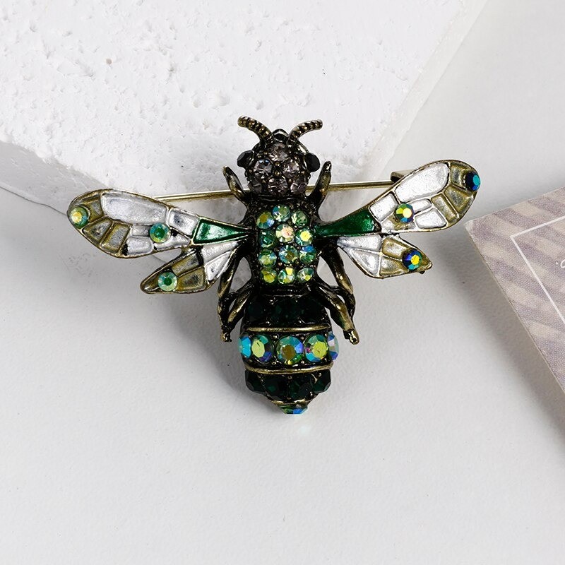 Glass Wing Bee Brooch Pin | Unique Bee Jewelry Gift for Women
