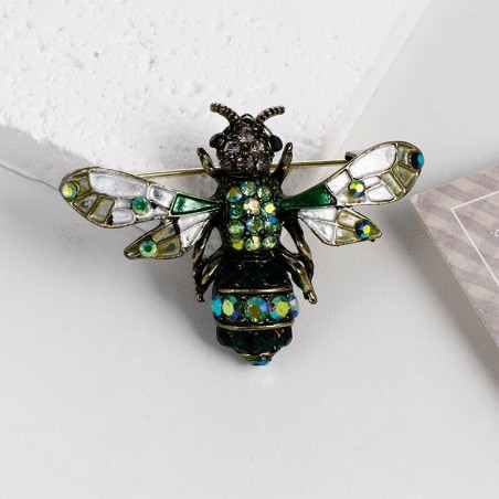 Broche Abeille avec ailes en verre - 2 modèles au choix !