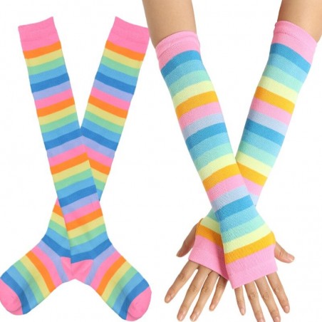 Chaussettes Abeilles chaussettes de danse rayées, avec gants chauffe-bras - modèle 3