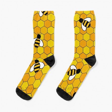 Chaussettes abeille amusantes pour femmes impression numérique à 360 °