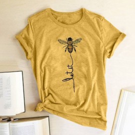 Cute 'Let it Bee' T-Shirt for Women | Funny Bee Graphic Tee