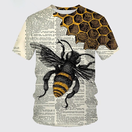 T-shirt abeille à manches courtes avec grande abeille 3D !