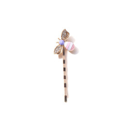 Petite barrette abeille rose et violette
