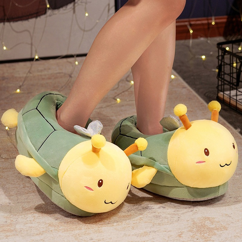 Grandes Pantoufles peluches abeille
