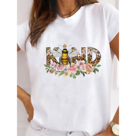 T-shirt blanc motif abeille - modèle 6