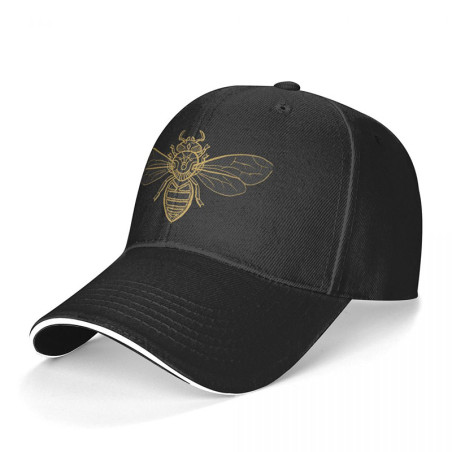 Caquette de baseball abeille chic couleur noir