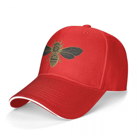 Caquette de baseball abeille chic couleur rouge