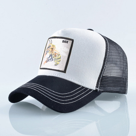 Casquette aérée  18 combinaisons de couleurs couleur blanc et noir
