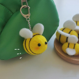 Cute Felt Bee Keychain | Unique Gift for Women & Bee Lovers