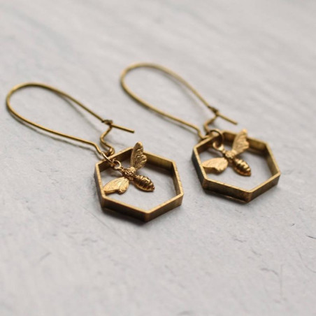 Boucles d'oreilles abeilles : pendants d'oreille abeille très fins et délicats !
