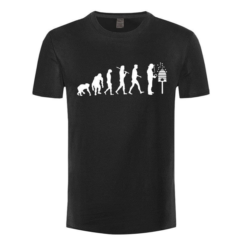 T-shirt Homme évolution de l'homme et des abeilles - blanc