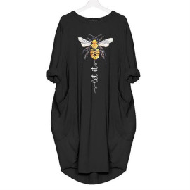 La robe t-shirt la plus cool ! Let it BEE les poches - couleur noir