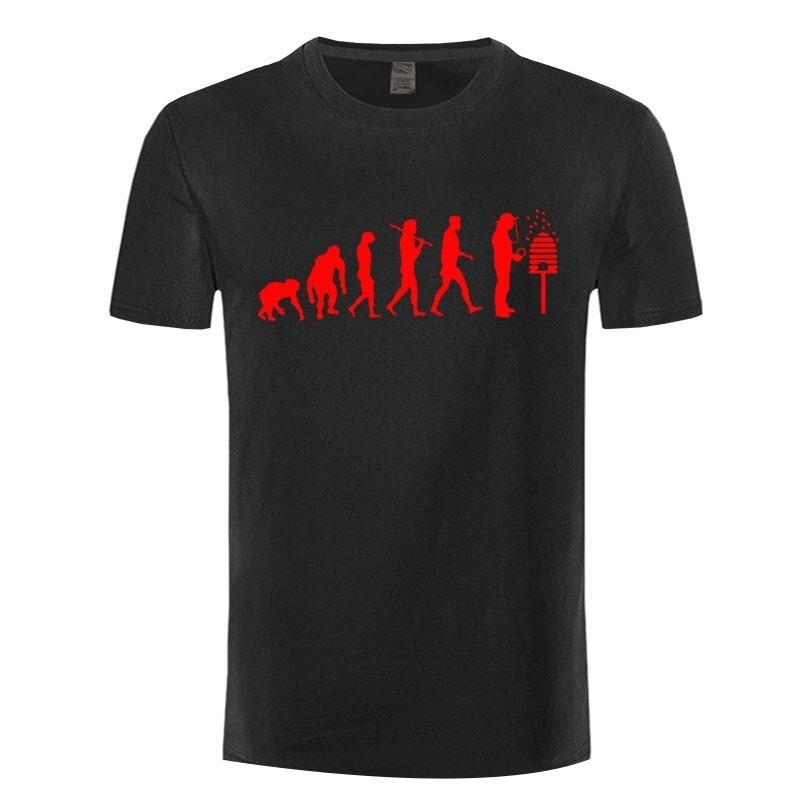 T-shirt Homme évolution de l'homme et des abeilles - rouge