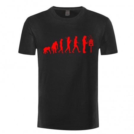 T-shirt Homme évolution de l'homme et des abeilles - rouge